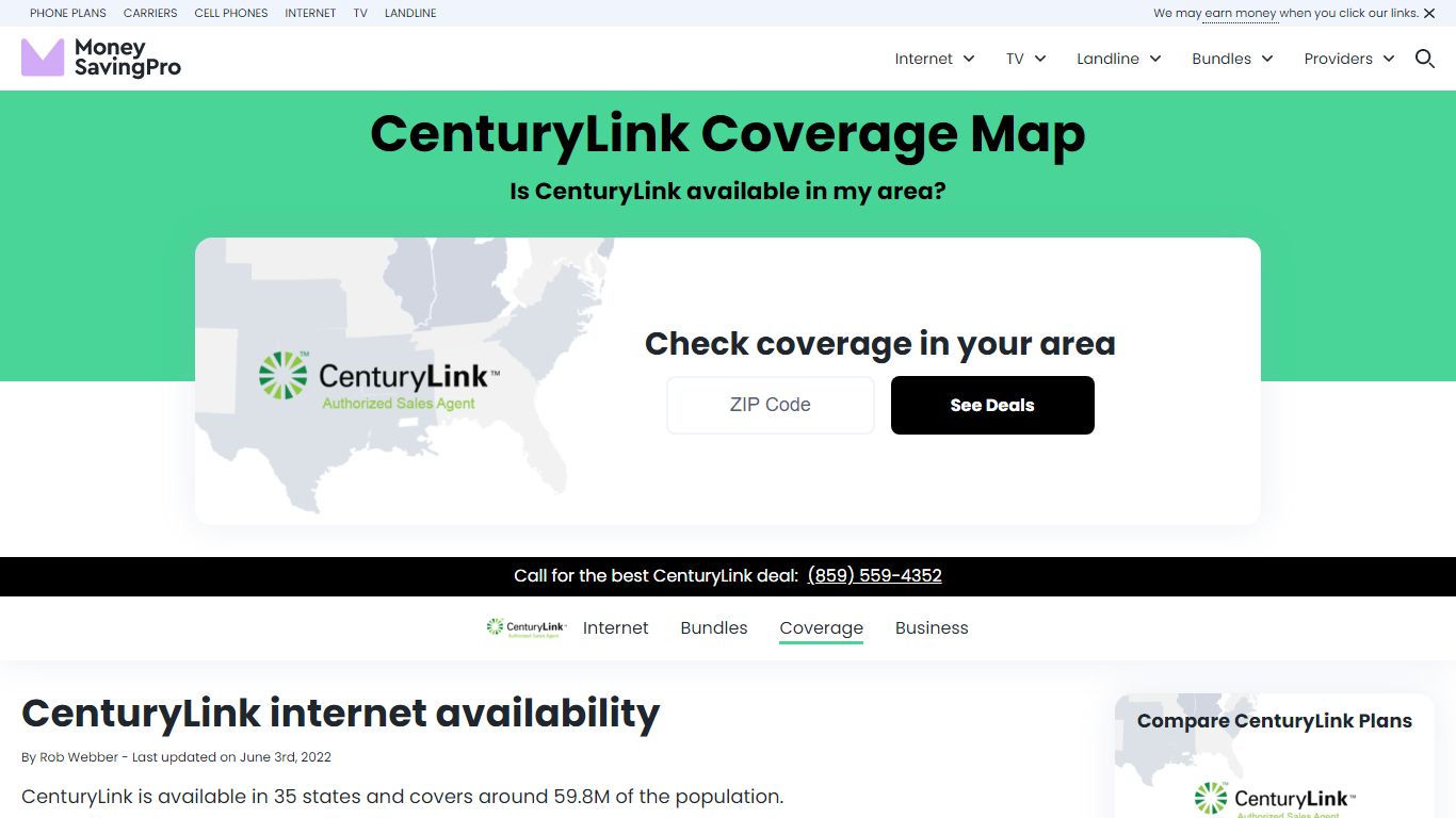 CenturyLink Coverage Map & Internet Availability - MoneySavingPro